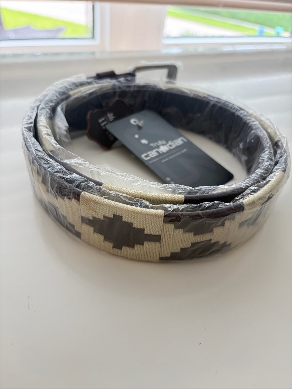 MONTOSU POLO GAUCHO Belt Brown and Cream Size 46
